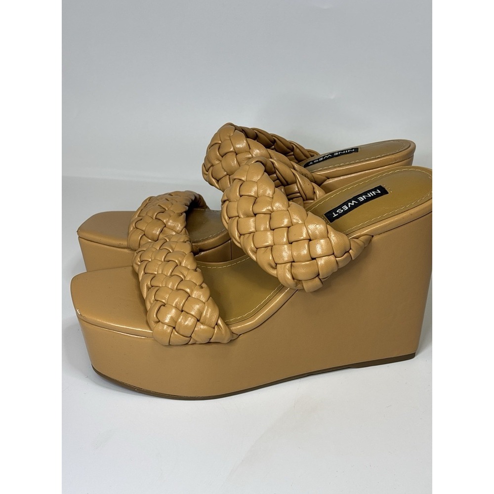 Nine West Women's Nessie‎ Wedge Sandals Light Cognac Size 8